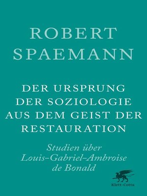 cover image of Der Ursprung der Soziologie aus dem Geist der Restauration